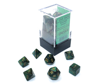 Scarab Mini-hedral Jade/gold 7-Die Set - 0