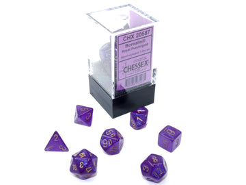 Borealis Mini-hedral Royal Purple/gold Luminary 7-Die - 0