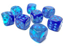 Gemini Blue-Blue/light blue Luminary 12mm d6 Dice Block (36 dice)-2