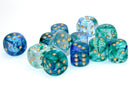 Nebula Oceanic/gold Luminary 16mm d6 Dice Block (12 dice)-2