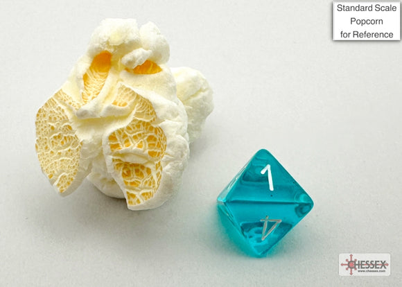 Translucent Mini-hedral Teal/white 7-Die Set