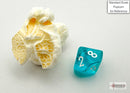 Translucent Mini-hedral Teal/white 7-Die Set-4