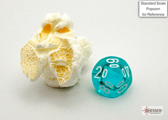 Translucent Mini-hedral Teal/white 7-Die Set