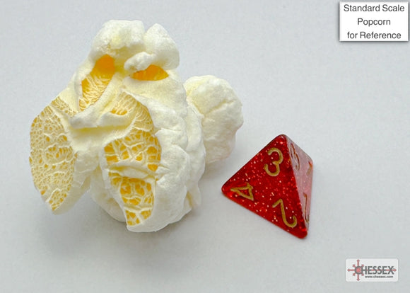 Glitter Mini-hedral Ruby Red/gold 7-Die Set