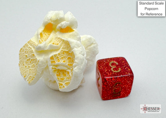 Glitter Mini-hedral Ruby Red/gold 7-Die Set