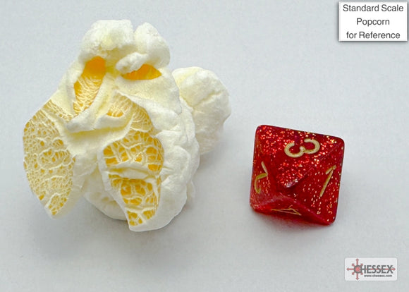 Glitter Mini-hedral Ruby Red/gold 7-Die Set