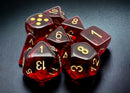 Translucent Crimson/gold Polyhedral 7-Dice Set (with bonus die)-1