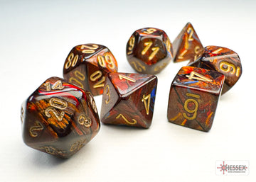 Scarab Mini-hedral Blue Blood/gold 7-Die Set - 0