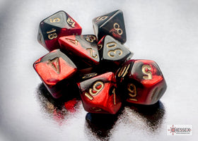 Gemini Mini-hedral Black-Red/gold 7-Die Set