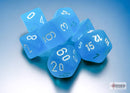 Frosted Mini-hedral Caribbean Blue/white 7-Die Set-1