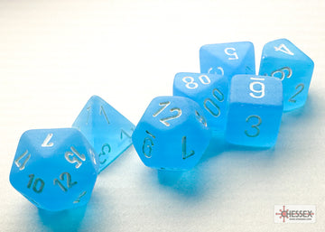 Frosted Mini-hedral Caribbean Blue/white 7-Die Set - 0