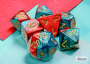Gemini Mini-hedral Red-Teal/gold 7-Die Set-1