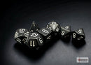 Opaque Black/white Polyhedral 7-Dice Se-1