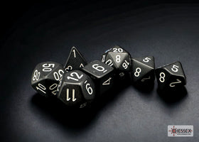 Opaque Black/white Polyhedral 7-Dice Se