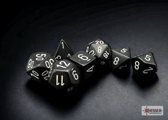 Opaque Black/white Polyhedral 7-Dice Se