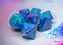 Gemini Blue-Blue/light blue Luminary Polyhedral 7-Dice Set-1