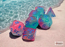 Gemini Gel Green-Pink/blue Luminary Polyhedral 7-Dice Set-1