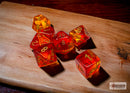 Gemini Translucent Red-Yellow/gold Polyhedral 7-Dice Set-3