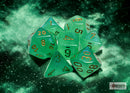 Borealis Light Green/gold Luminary Polyhedral 7-Dice Set-1
