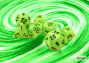 Vortex Bright Green/black Polyhedral 7-Dice Set-1