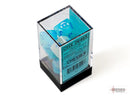 Gemini Pearl Turquoise-White/blue Luminary Polyhedral 7-Dice Set-3