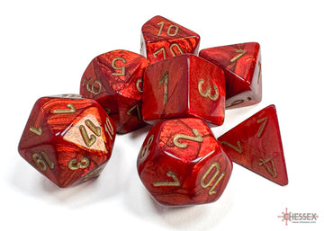 Scarab Scarlet/gold Polyhedral 7-Dice Set - 0