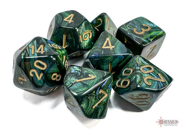 Scarab Jade/gold Polyhedral 7-Dice Set - 0