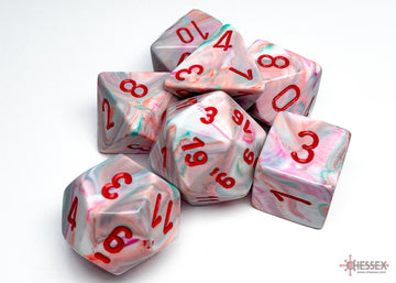 Festive Pop Art/red Polyhedral 7-Dice Set - 0