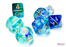 Nebula Oceanic/gold Luminary Polyhedral 7-Dice Set-2