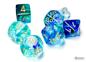 Nebula Oceanic/gold Luminary Polyhedral 7-Dice Set - 0