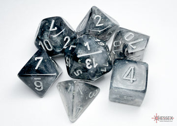 Borealis Light Smoke/silver Luminary Polyhedral 7-Dice Set - 0