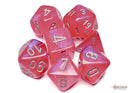 Borealis Pink/silver Luminary Polyhedral 7-Dice Set-2