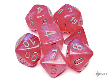 Borealis Pink/silver Luminary Polyhedral 7-Dice Set - 0