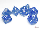 Borealis Sky Blue/white Luminary Polyhedral 7-Dice Set-2
