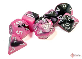 Gemini Black-Pink/white Polyhedral 7-Dice Set - 0