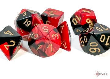Gemini Black-Red/gold Polyhedral 7-Dice Set - 0