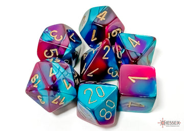 Gemini Purple-Teal/gold Polyhedral 7-Dice Set - 0