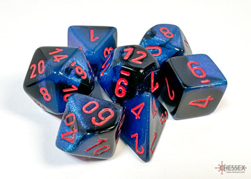 Gemini Black-Starlight/red Polyhedral 7-Dice Set - 0