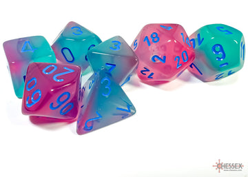 Gemini Gel Green-Pink/blue Luminary Polyhedral 7-Dice Set - 0
