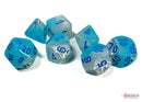 Gemini Pearl Turquoise-White/blue Luminary Polyhedral 7-Dice Set-2