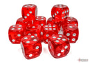 Translucent Red/white 16mm d6 Dice Block (12 dice)-2
