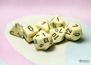 Opaque Pastel Yellow/black Polyhedral 7-Dice Set-1