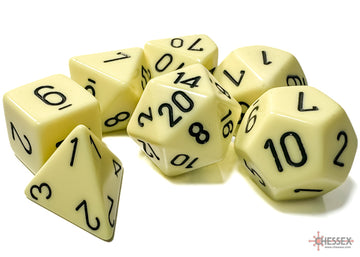 Opaque Pastel Yellow/black Polyhedral 7-Dice Set - 0