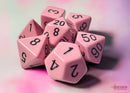 Opaque Pastel Pink/black Polyhedral 7-Dice Set-1