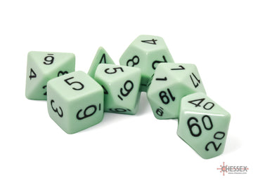 Opaque Pastel Green/black Polyhedral 7-Dice Set - 0