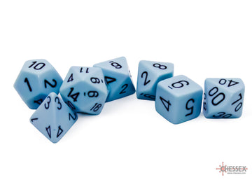 Opaque Pastel Blue/black Polyhedral 7-Dice Set - 0