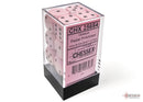 Opaque Pastel Pink/black 16mm d6 Dice Block (12 dice)-3