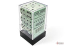 Opaque Pastel Green/black 16mm d6 Dice Block (12 dice)-3