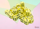 Opaque Pastel Yellow/black 12mm d6 Dice Block (36 dice)-1