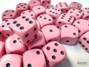 Opaque Pastel Pink/black 12mm d6 Dice Block (36 dice)-2